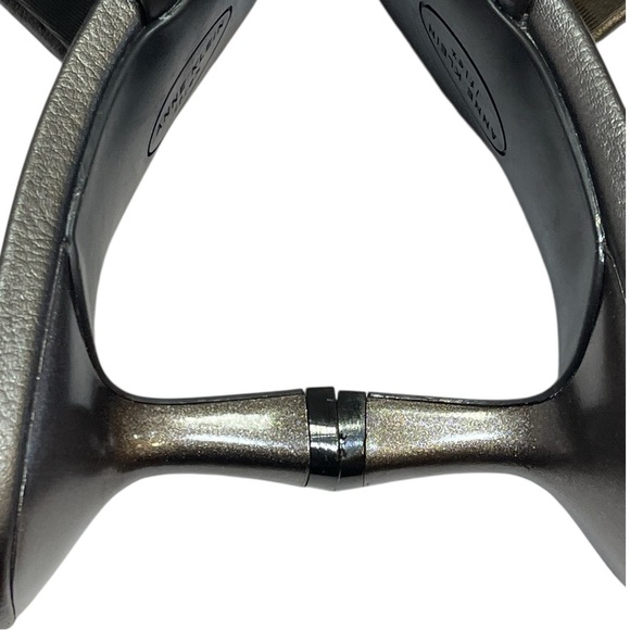 ANNE KLEIN KYLA KITAY GREY PEWTER STUDDED KITTEN HEEL SLIP ON SANDALS SZ 9.5 MED - Picture 10 of 12